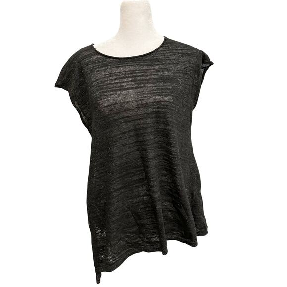 Eileen Fisher Dark Gray Slub Knit Cotton Blend Tank Blouse sz XS - Picture 1 of 7